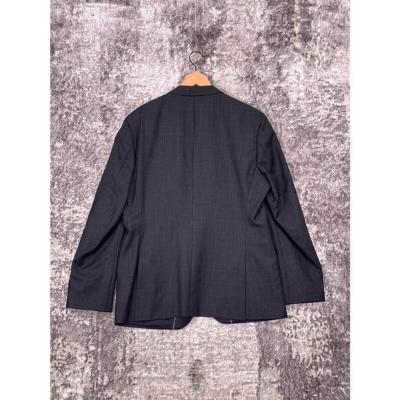 Hugo Boss Blazer 44R Mens Slim Fit Gray Italian Wool Plaid Sport Coat Jacket - Picture 3 of 11
